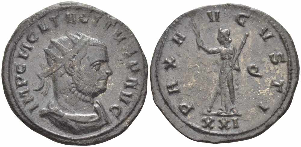 Римская Империя аврелианиан 276 Тацит PAX AVGVSTI Сисция Good Very fine RIC 186 бронза 1073-17-31