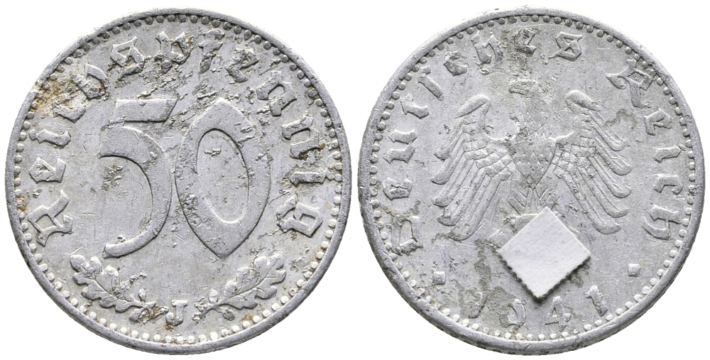 ГЕРМАНИЯ 50 РЕЙХСПФЕННИГОВ 1941 J KM 96, J. 372 алюминий 24-923