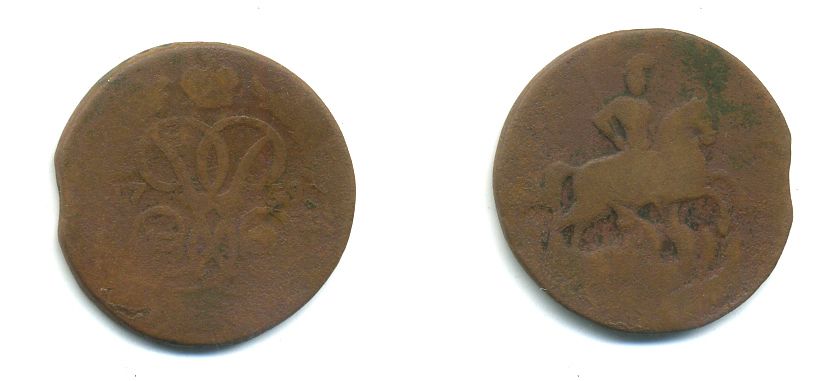 РОССИЯ 1 КОПЕЙКА 1759 медь 61-334