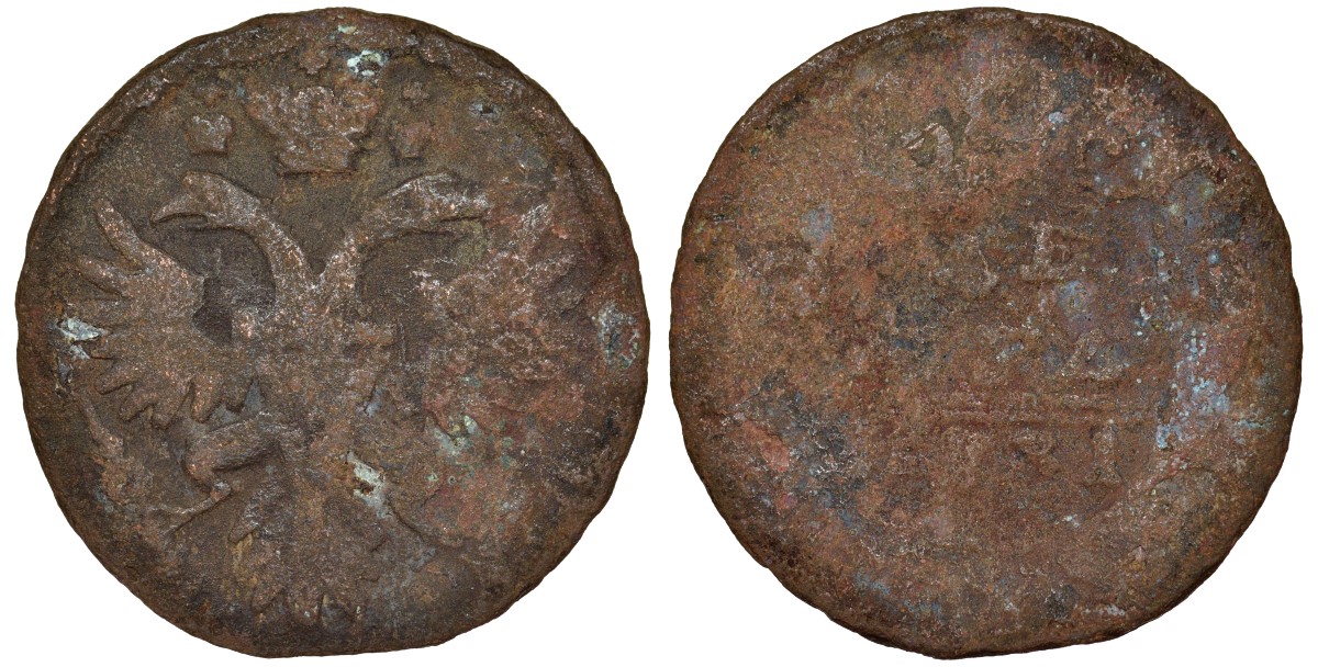 Россия 1 деньга 1731 медь 51-3636