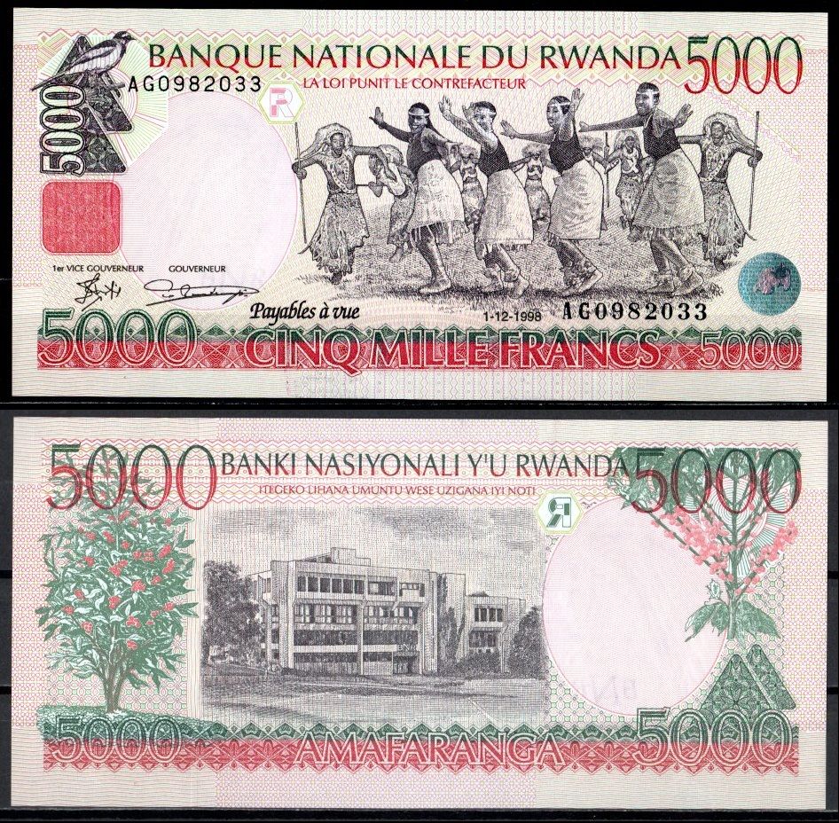 Руанда 5000 франков 1998 Pick 28 a бумага UNC (пресс) 7214-22-1-2