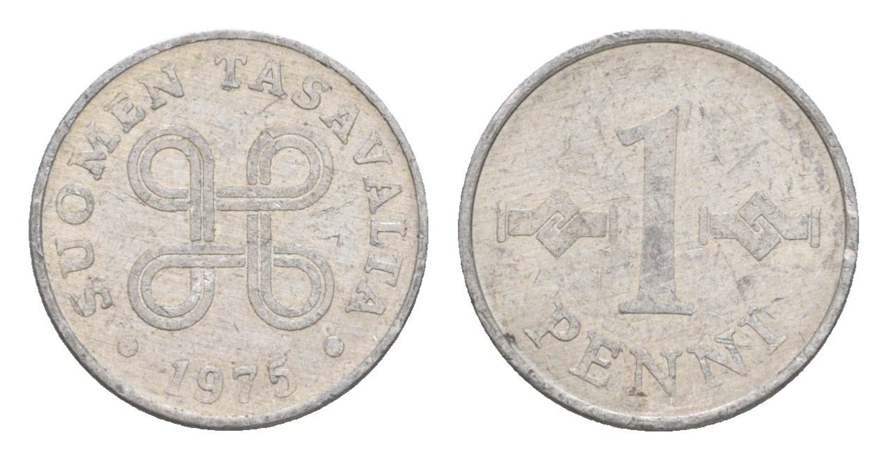 Финляндия 1 пенни 1975 KM 44a алюминий 4647-242