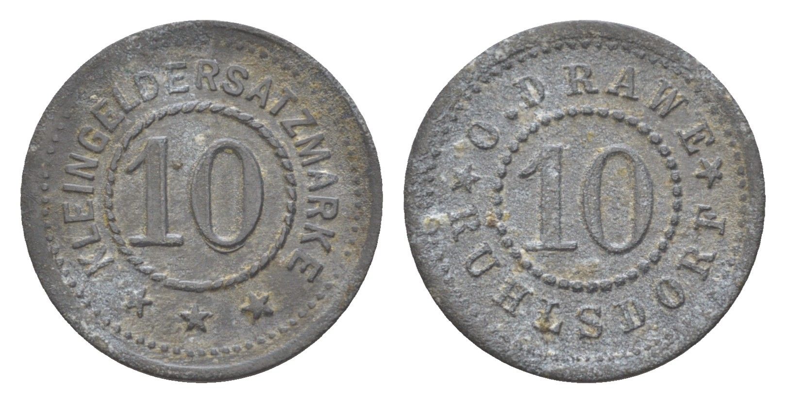 Рульсдорф 10 пфеннигов ND O. DRAWE Men18 27696.2 цинк 1528-515