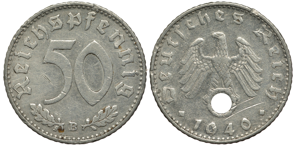 Германия 50 рейхспфеннигов 1940 В KM 96, J.372 алюминий 413-4912