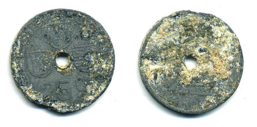 БЕЛЬГИЯ 25 САНТИМОВ ND KM 132 цинк 57-342