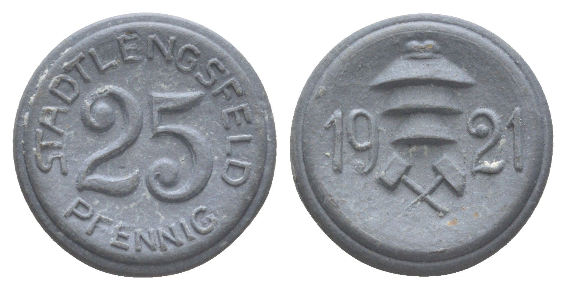 Штадтленгсфельд 25 пфеннигов 1921 Men05 23895.2, Scheuch 548n фарфор 1094-10-15