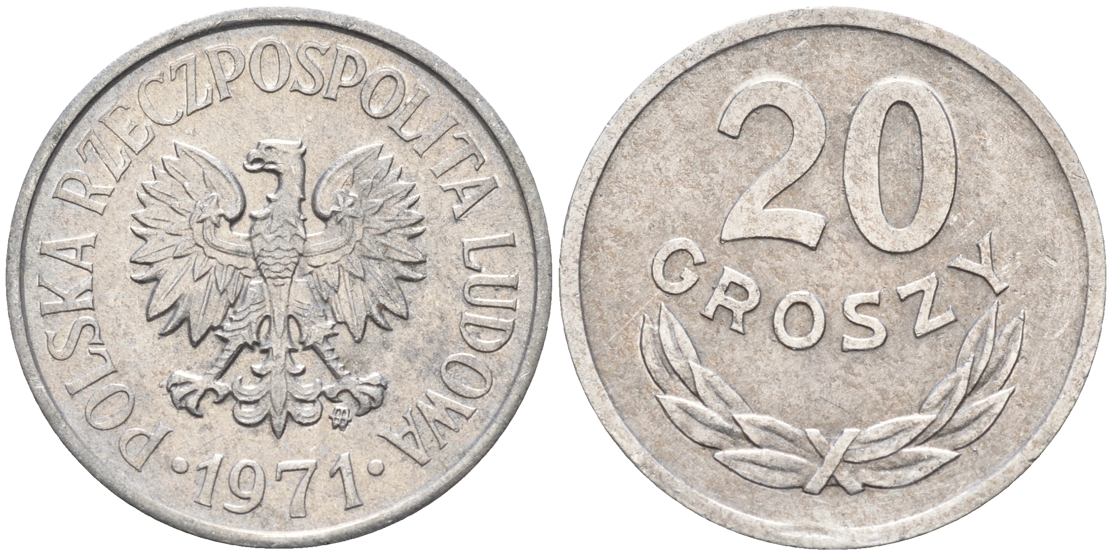 Польша 20 грошей 1971 MW Y # A 47 алюминий    4564-613