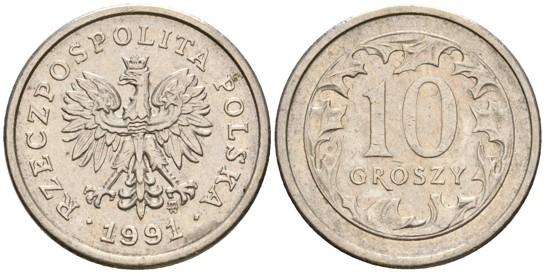 Польша 10 грошей 1991 MW KM 279 медно-никель 4608-758