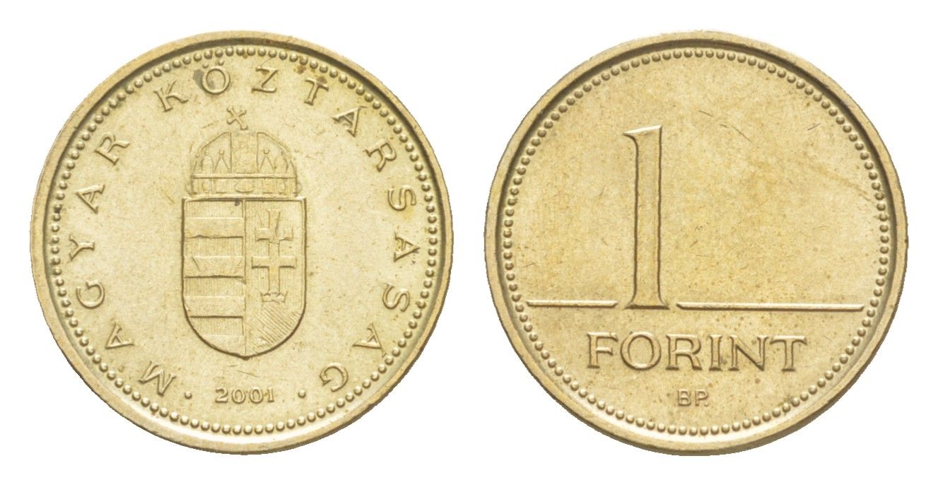 Венгрия 1 форинт 2001 BP KM 692 никель латунь UNC 4647-728