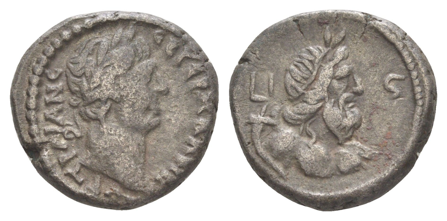 Римская Империя, Провинция Египет тетрадрахма 112-113 Траян, бюст императора/голова Сераписа, Александрия, (из старой нидерландской коллекции) Dattari 669 биллон 1100-9-13