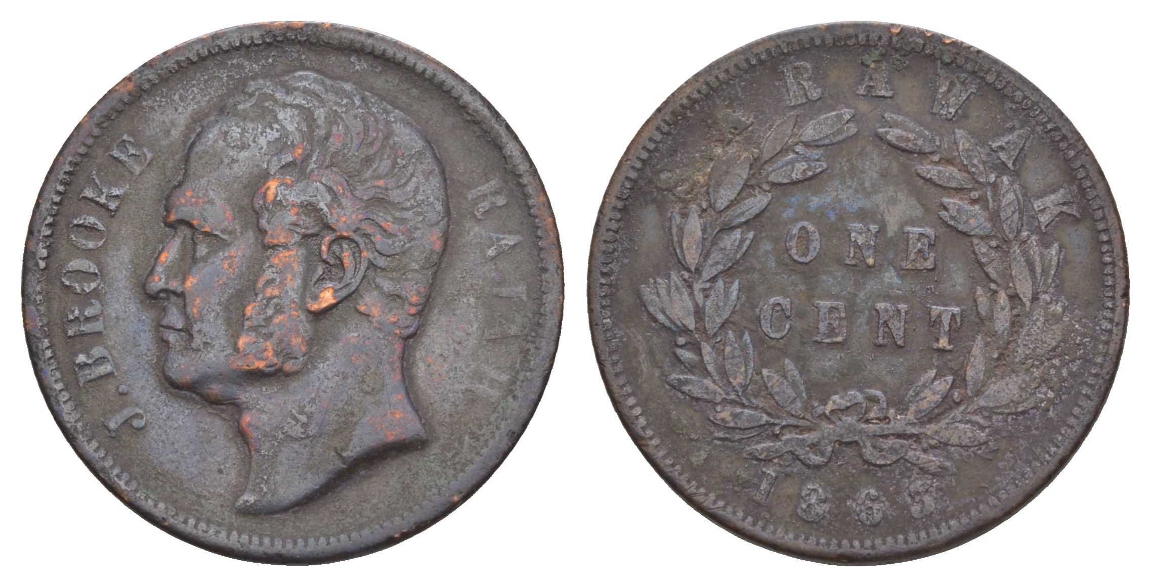 Саравак 1 цент 1863 Джеймс Брук (1841-1868) KM 3 медь 1519-941