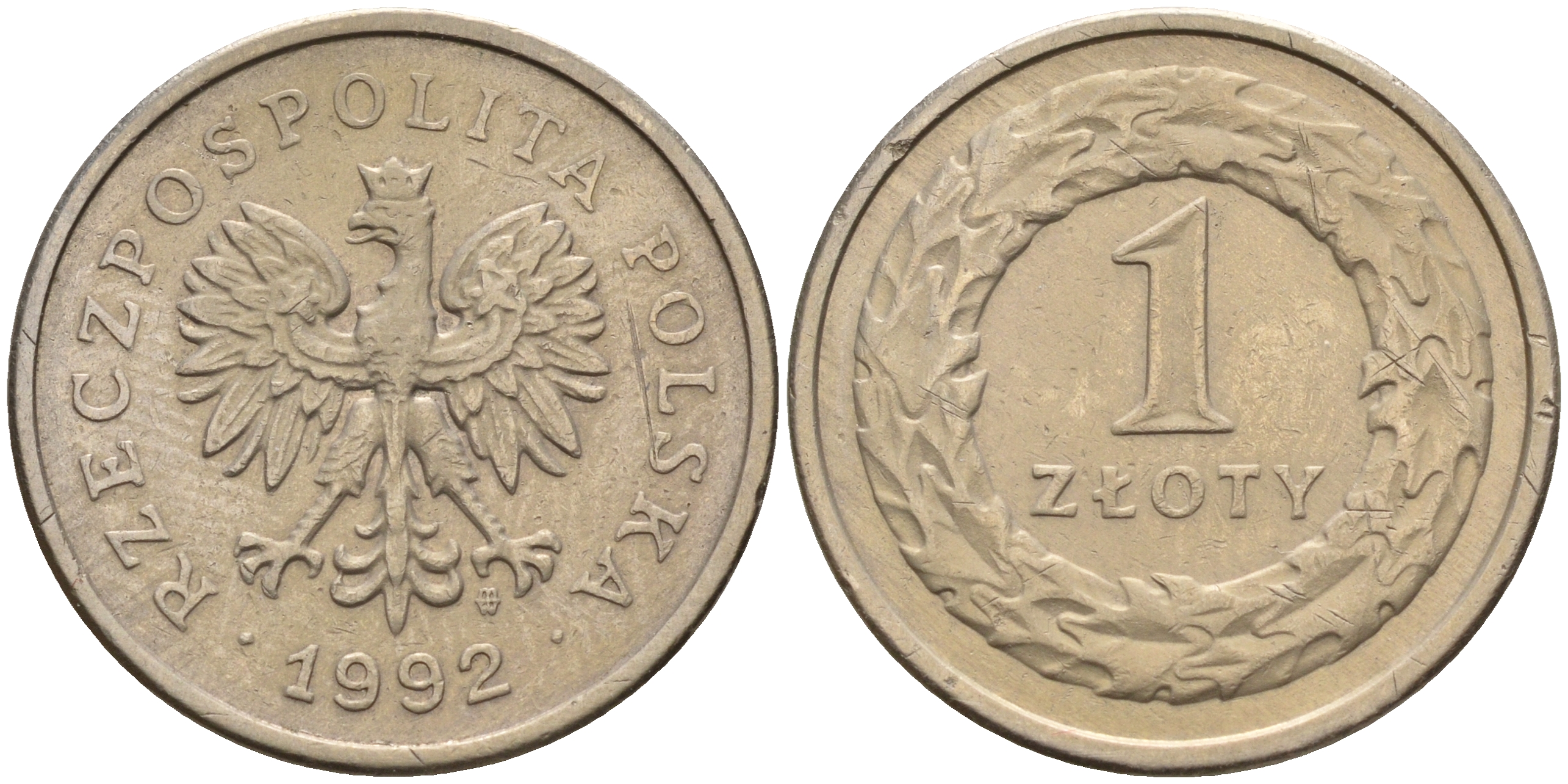 Польша 1 злотый 1992  KM 282 медно-никель    4161-111