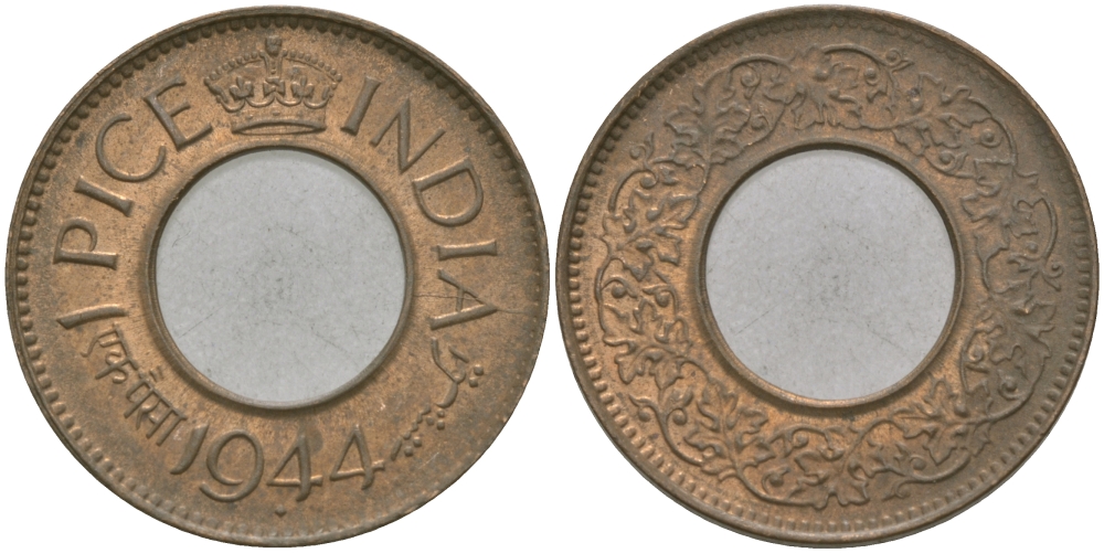 Британская Индия 1 пайс 1944 Георг VI (1936-1952) KM 533 бронза 33-1043