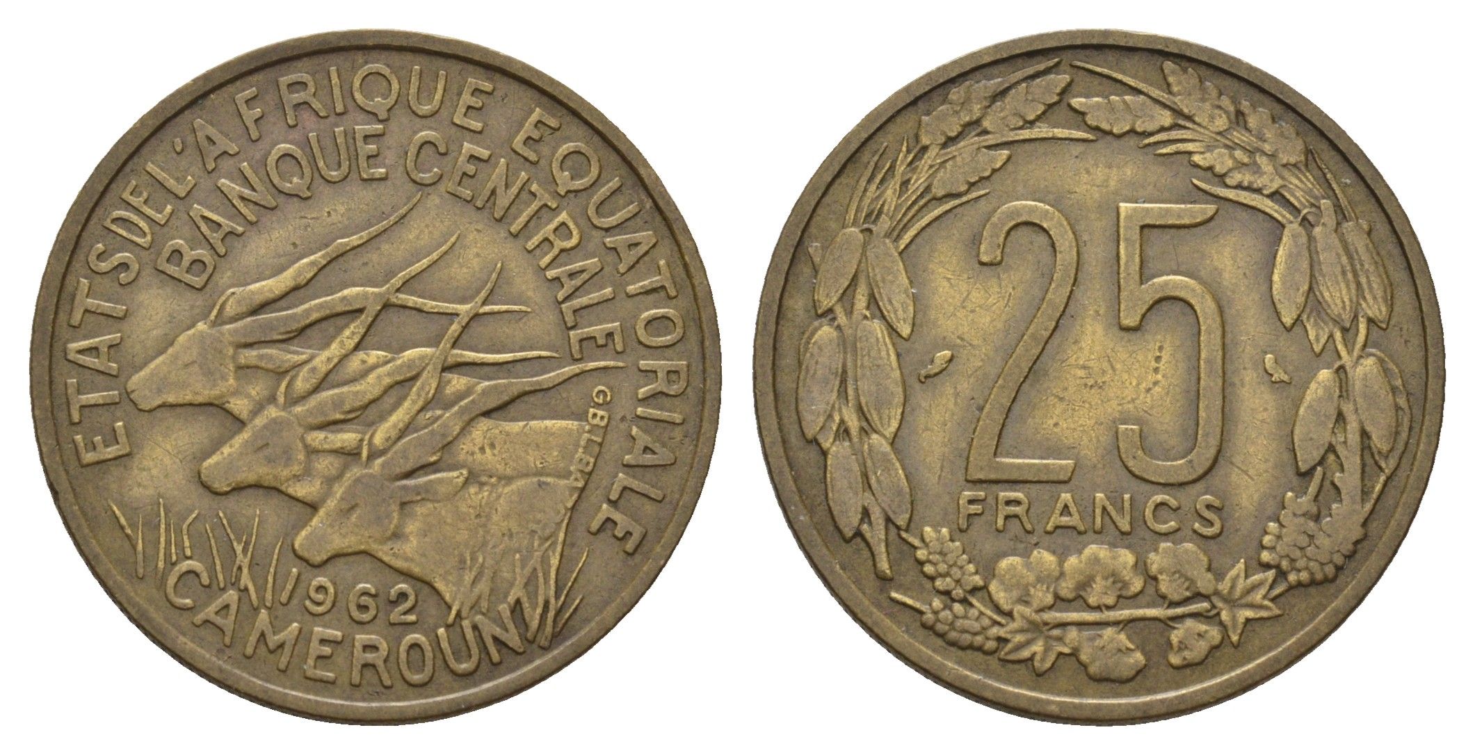 Экваториальная Африка, Камерун 25 франков 1962 KM 4 медь алюминий 4619-237