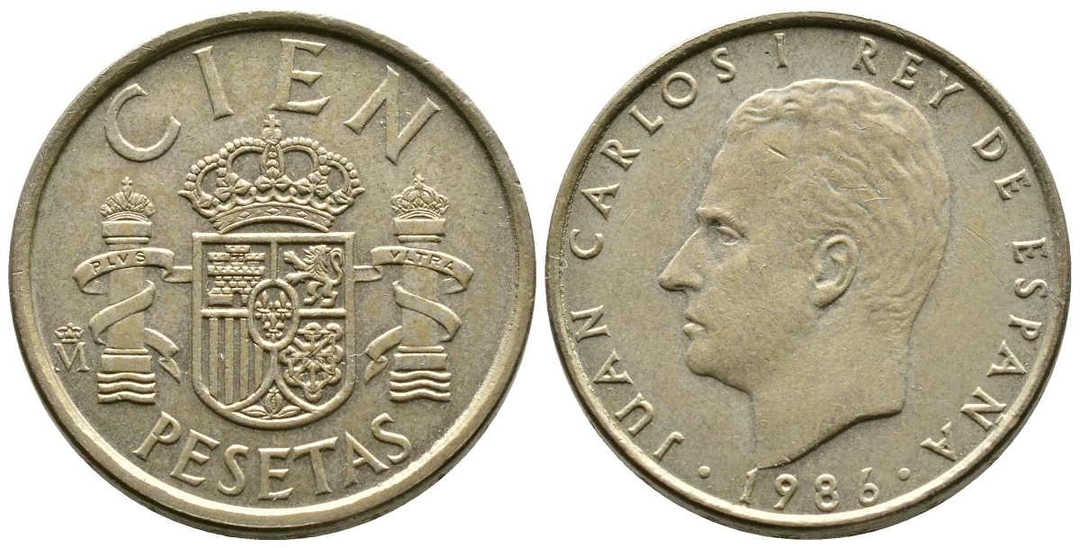 Испания 100 песет 1986 Хуан Карлос I (1975-2014) KM 826 алюминиевая бронза 176-954