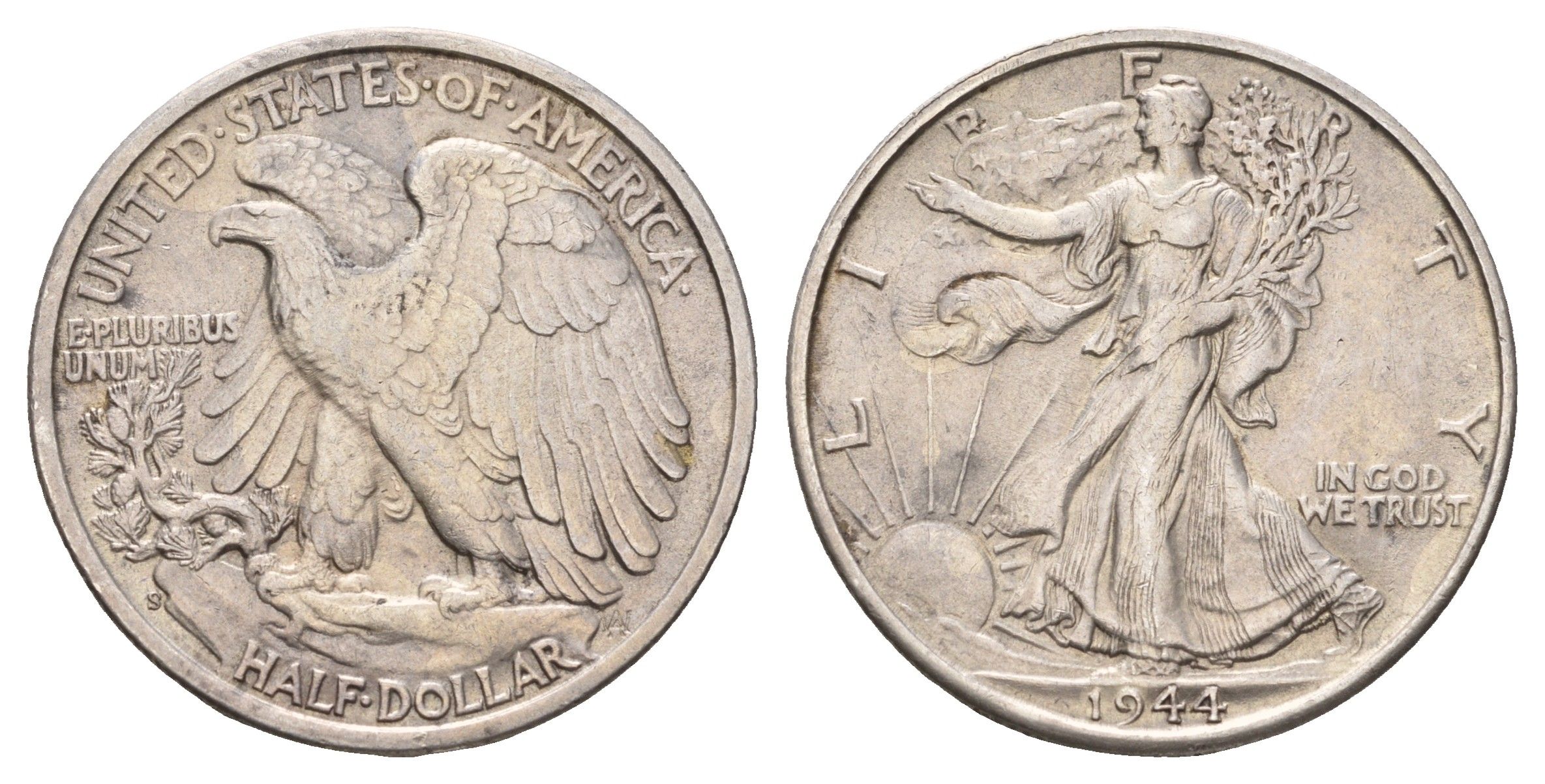 США 1/2 доллара (50 центов) 1944 S KM 142 серебро 3896-1432