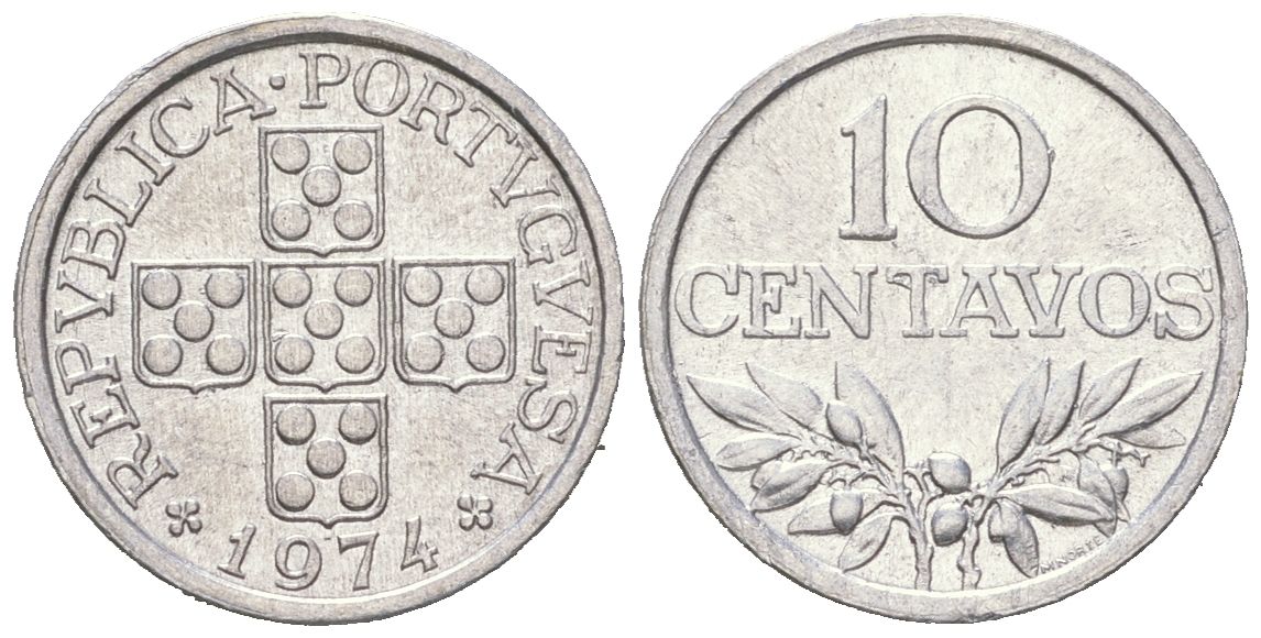 Португалия 10 сентаво 1974 KM 594 алюминий UNC 4151-944