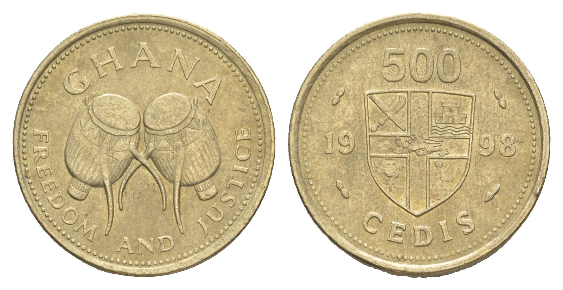 Гана 500 седи 1998 KM 34 никель латунь 4642-153