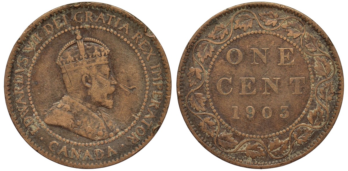 Канада 1 цент 1903 Эдуард VII (1901-1910) KM 8 бронза 4556-413