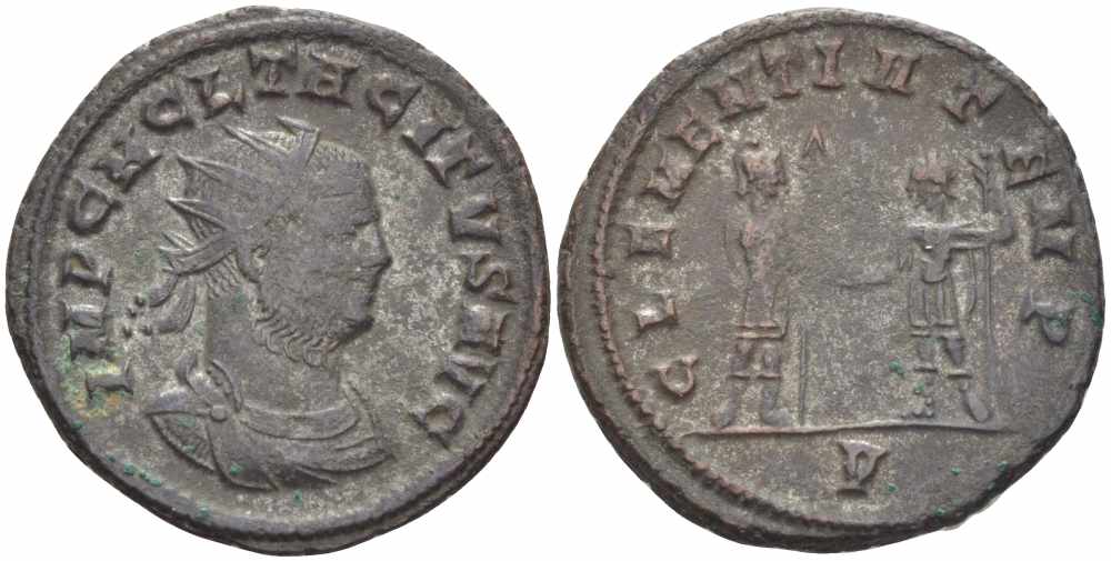 Римская Империя аврелианиан 276 Тацит CLEMENTIA TEMP Кизик Good Very fine BNC 1808 бронза 1073-16-97