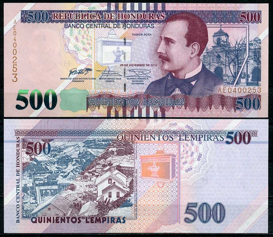 Гондурас 500 лемпира 2016 Рамон Роза Pick 103 c бумага UNC (пресс) 451-588-3