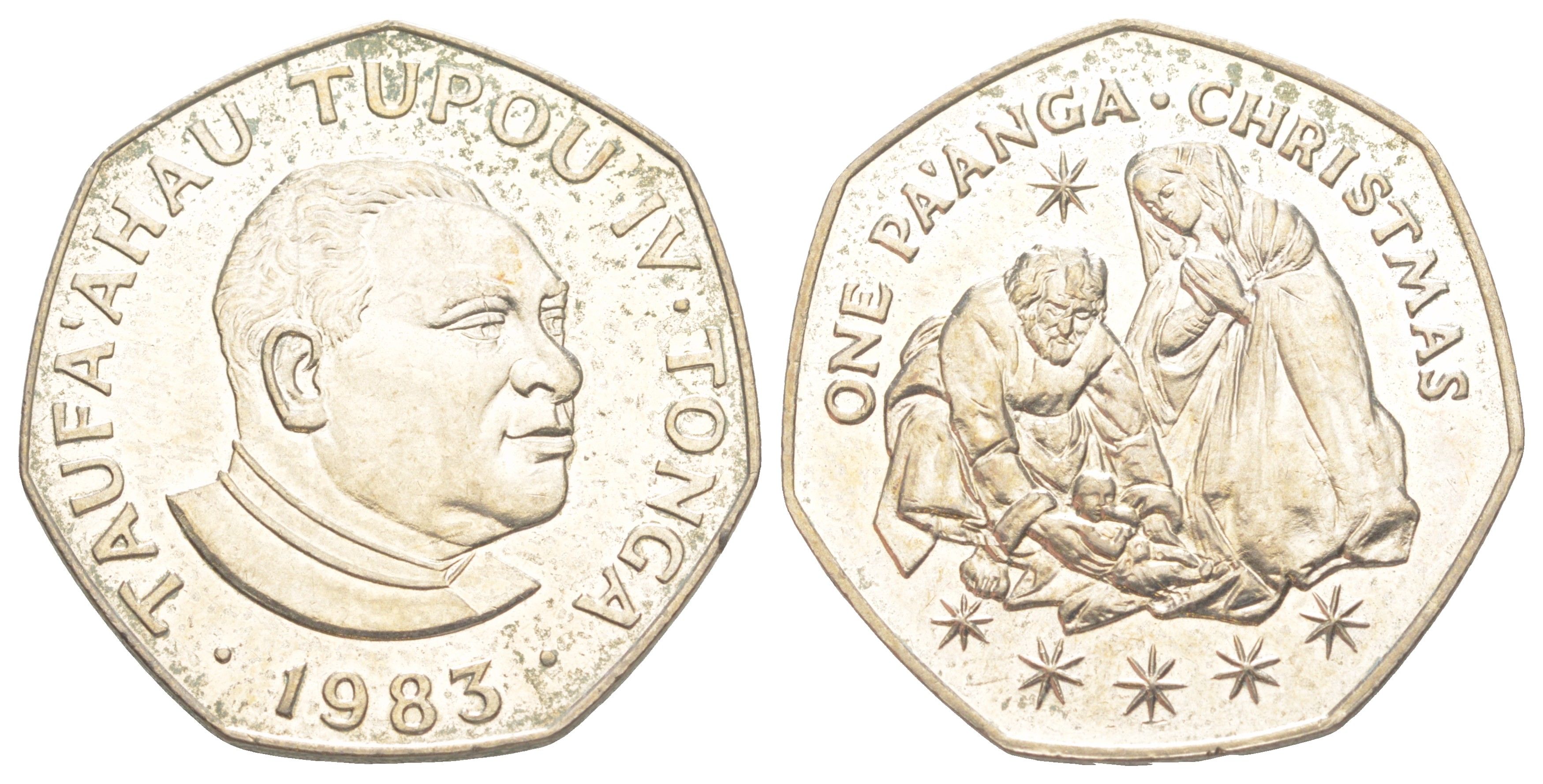 Тонга 1 паанга 1983 Рождество, тираж 5.000 экземпляров KM 80 медно-никель BU 4178-922