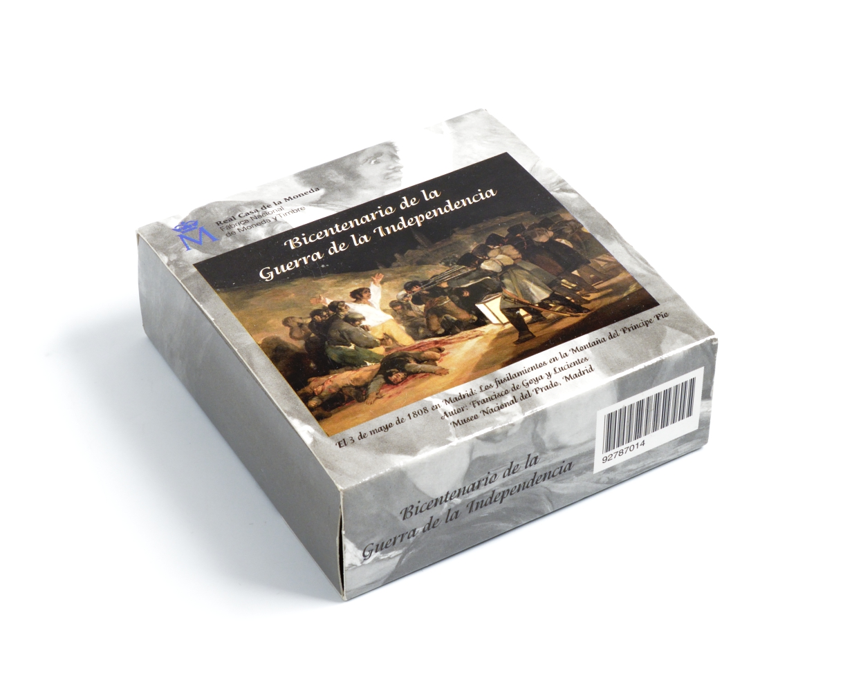 Испания 10 евро 2008 200 лет войне за независимость, Тимбалер дель Брук, в коробке серебро PROOF 6-5-1-26