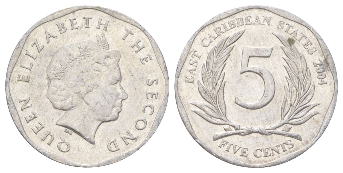 Восточные Карибы 5 центов 2004 KM 36 алюминий 4628-1056