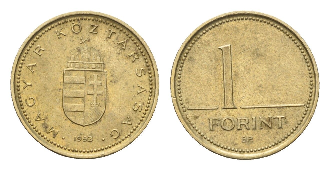 Венгрия 1 форинт 1993 KM 692 никель латунь UNC 3458-746