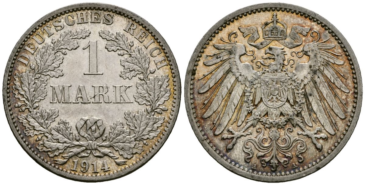 Германия 1 марка 1914 A KM 14 серебро 4172-442