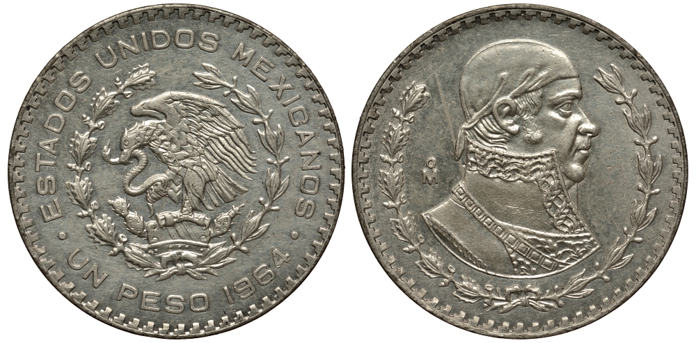 Мексика 1 песо 1964 Хосе Мария Морелос KM 459 серебро 107-1125