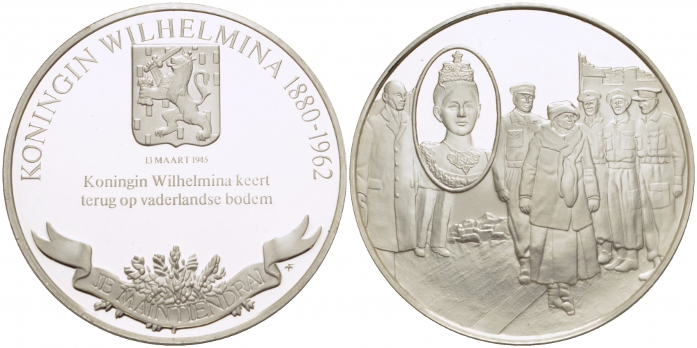 Нидерланды медаль ND серия великие правители, принц Фредерик Генрих Оранский (1584-1647), 36 мм, 17,5 гр  серебро  PROOF  1082-8-13