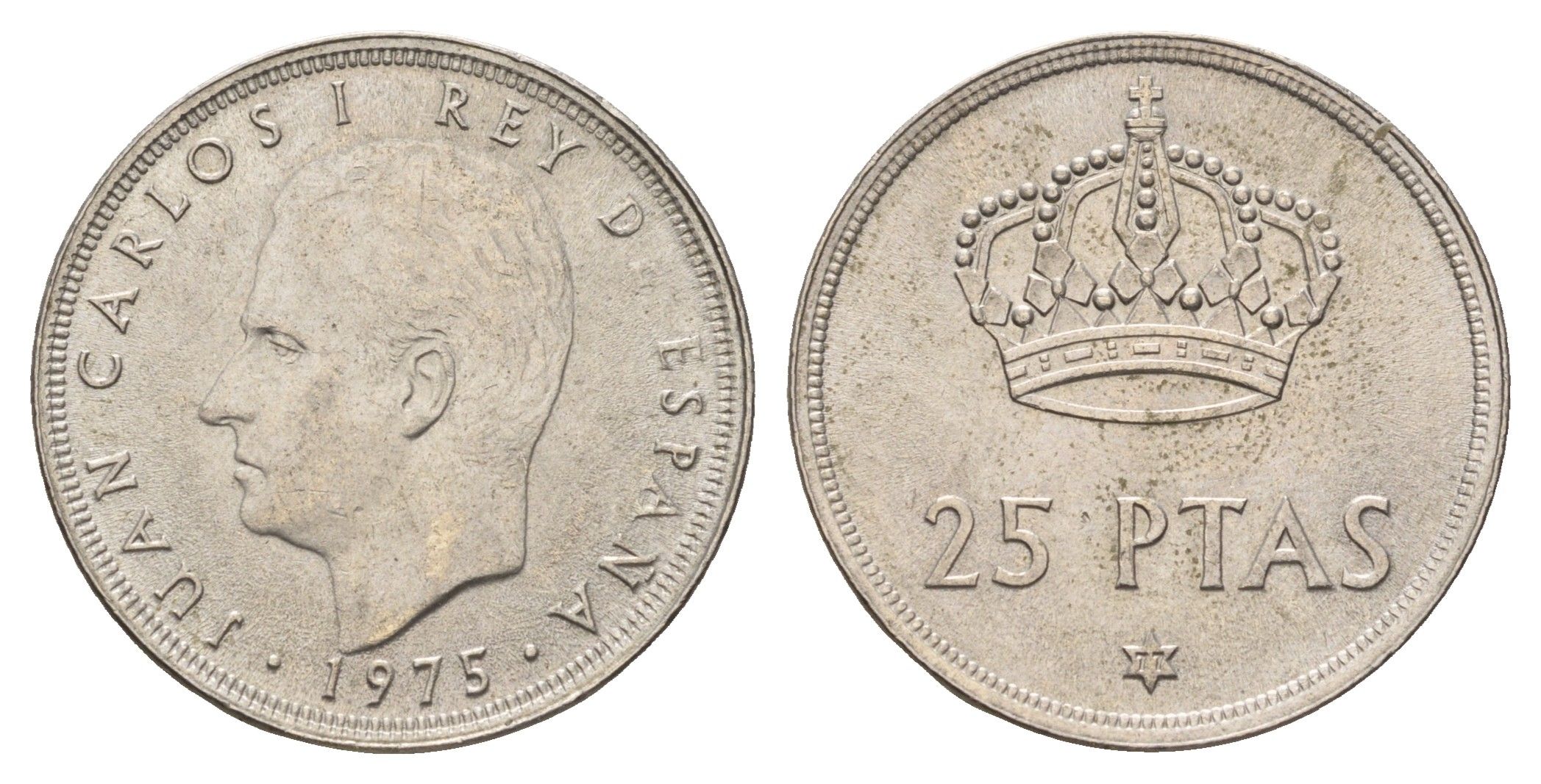 Испания 25 песет 1975 (77) Хуан Карлос I (1975-2014) KM 808 медно-никель 4707-357