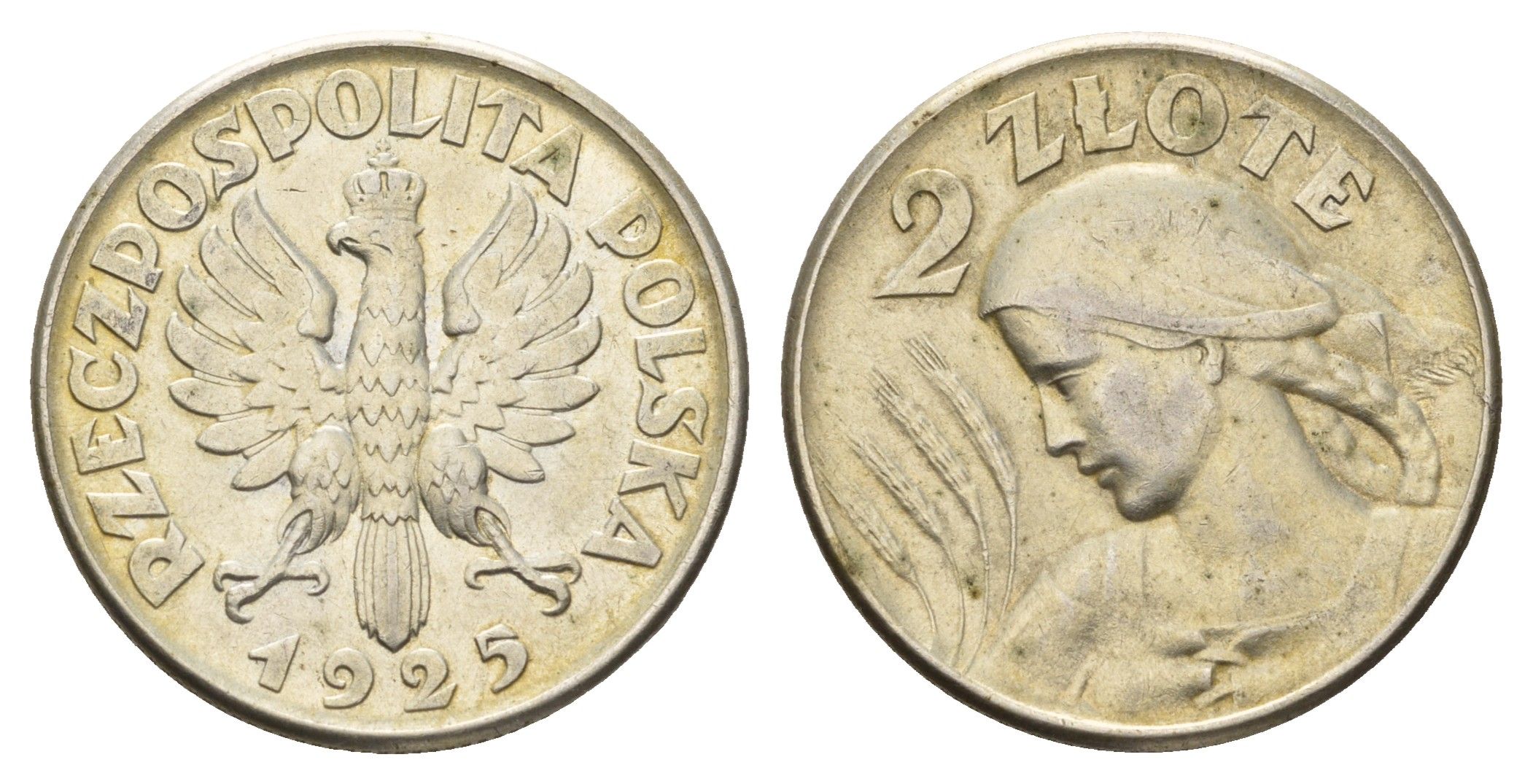 Польша 2 злотых 1925 без точки после даты Y 16 серебро 00-806-16