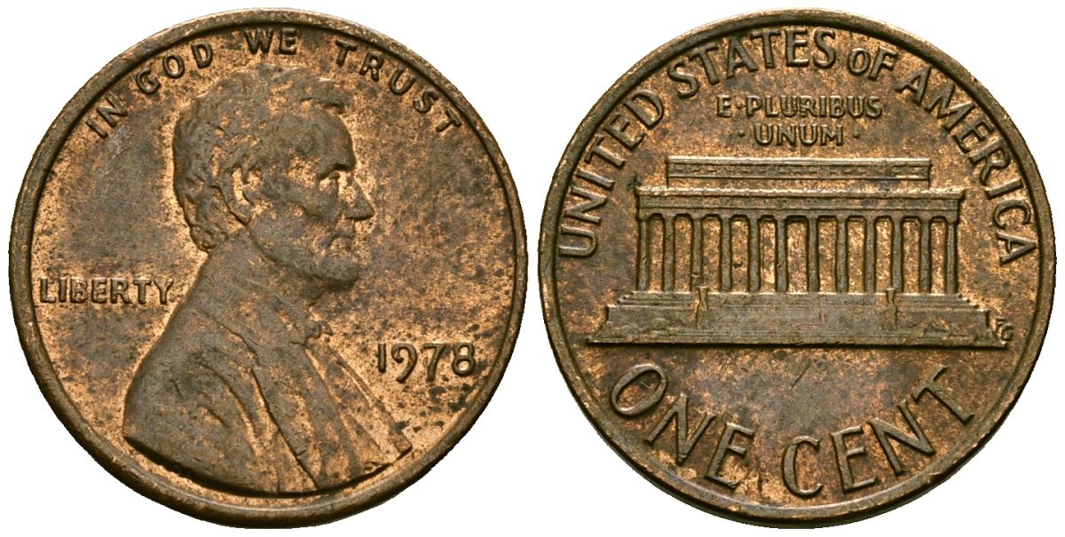 США 1 цент 1978 Линкольн KM 201 медь цинк 4136-157
