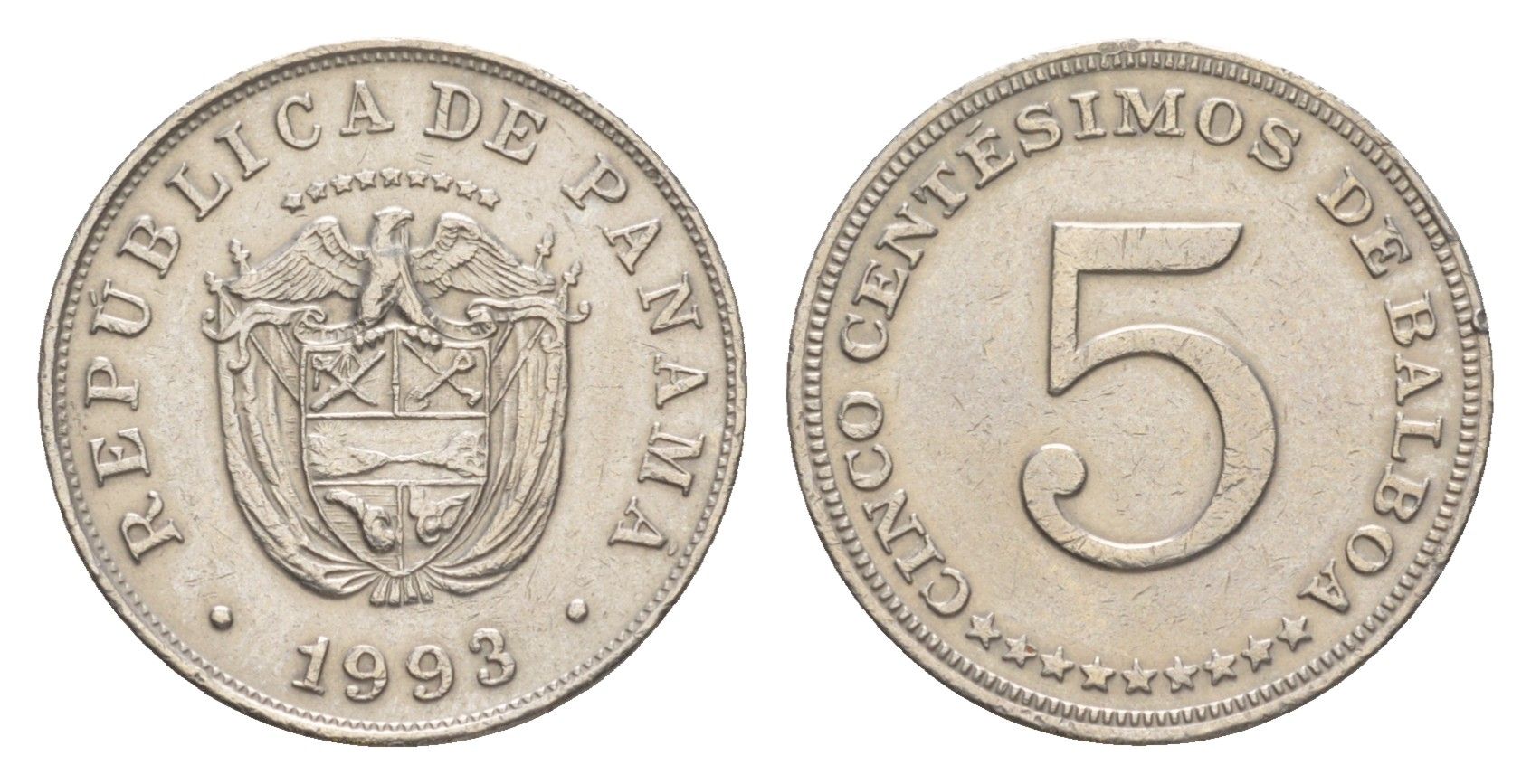 Панама 5 сентесимо 1993 KM 23.2 медно-никель 4644-115