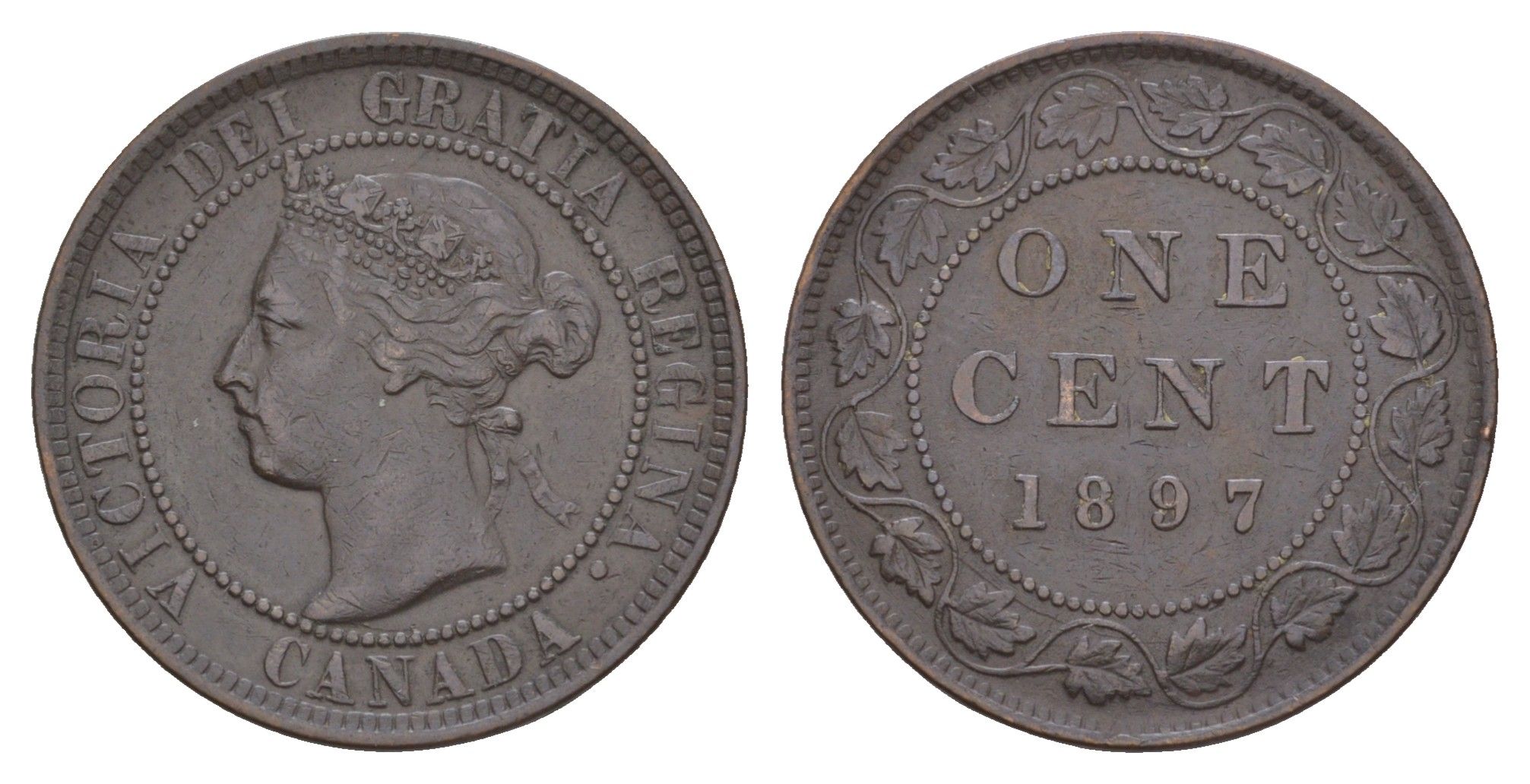 Канада 1 цент 1897 Виктория (1837-1901) KM 7 бронза 1518-1422