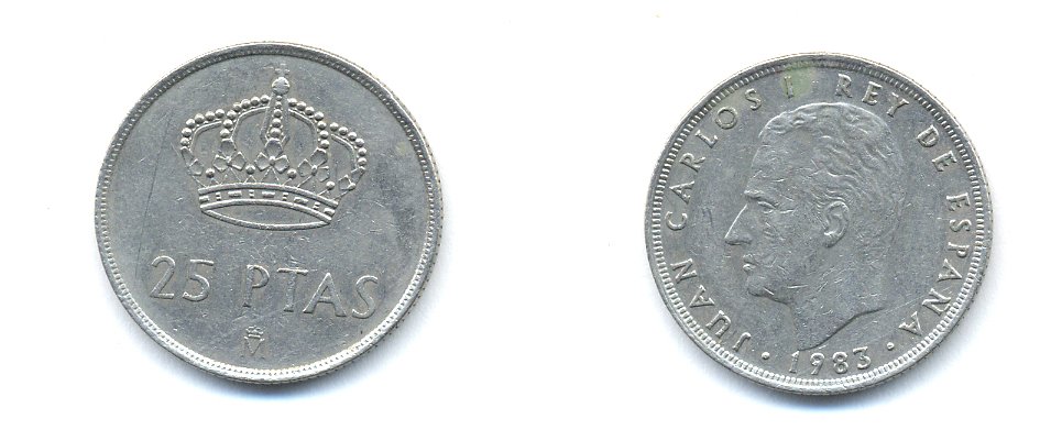 Испания 25 песет 1983 Хуан Карлос I (1975-2014) KM 824 медно-никель 54-2016