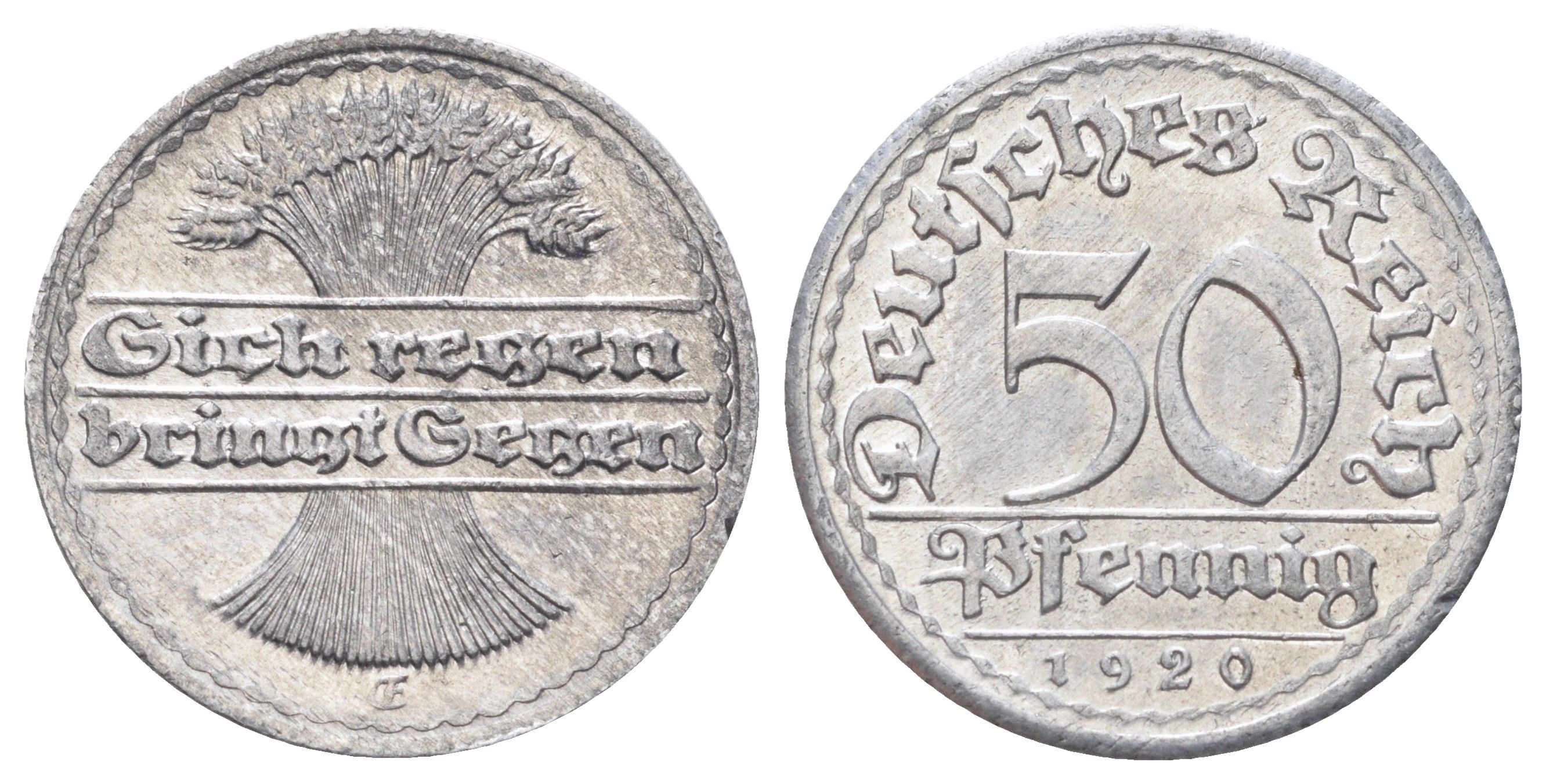 Германия 50 пфеннигов 1920 E KM 27, J. 301 алюминий 4700-951