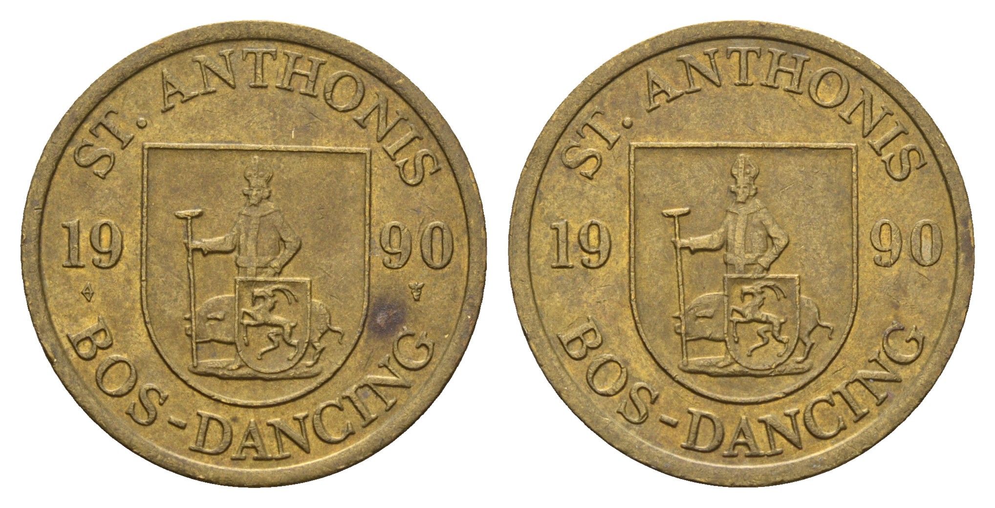 Нидерланды жетон монетного двора - святого Антония 1990 диаметр 31 мм, вес 6 гр латунь 210-552