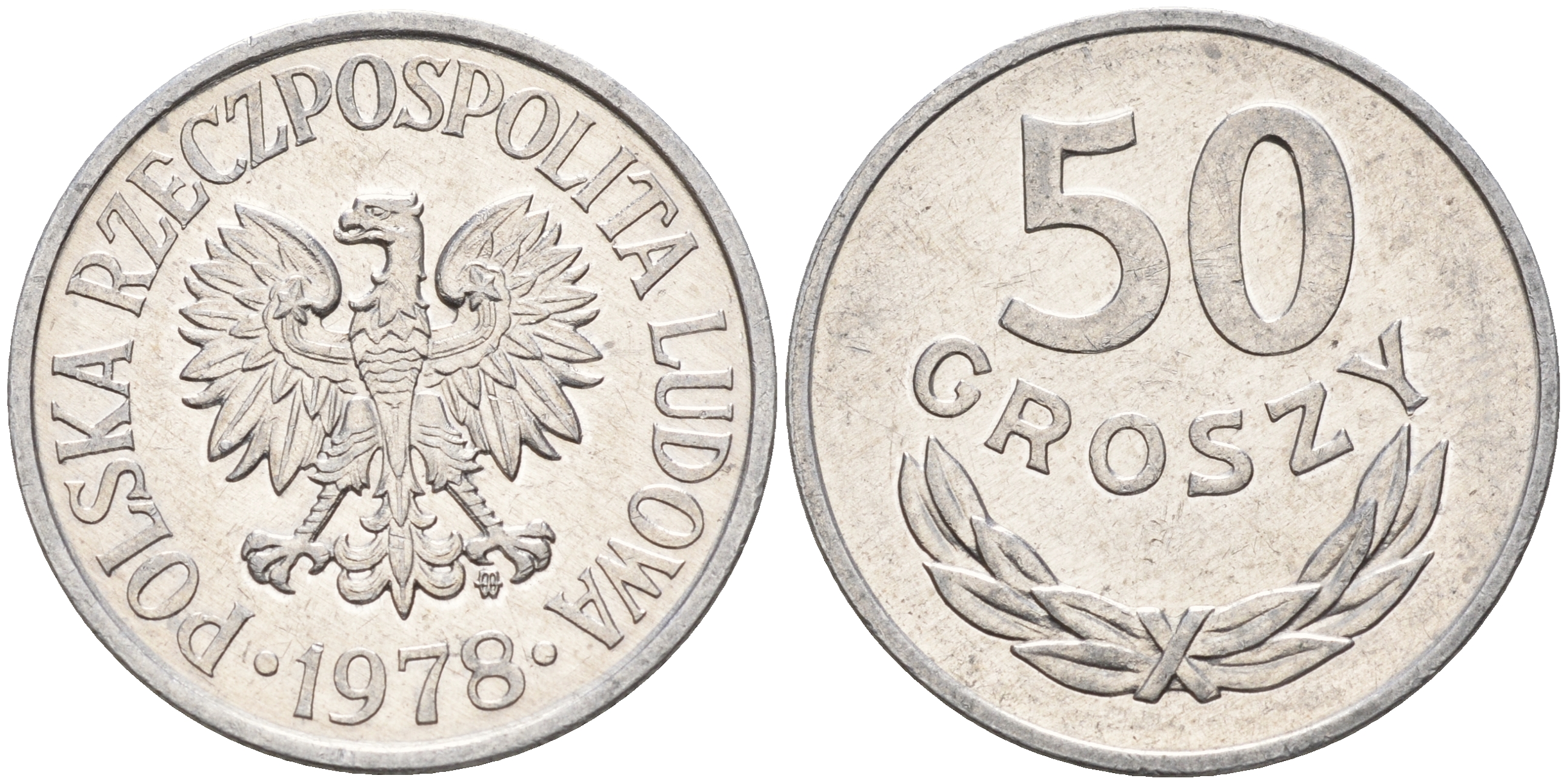 Польша 50 грошей 1978 MW KM 48.1 алюминий  UNC  4161-143