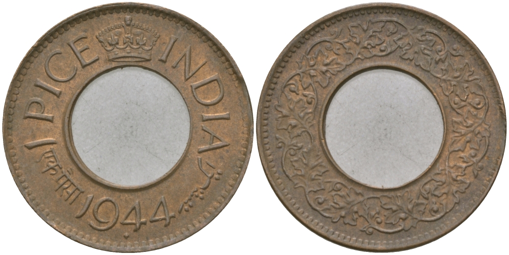 Британская Индия 1 пайс 1944 Георг VI (1936-1952) KM 533 бронза 33-1033