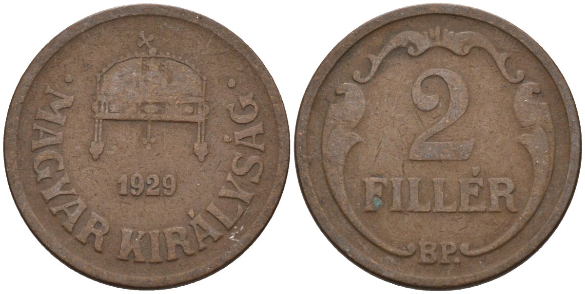 Венгрия 2 филлера 1929 BP KM 506 бронза 4115-1121