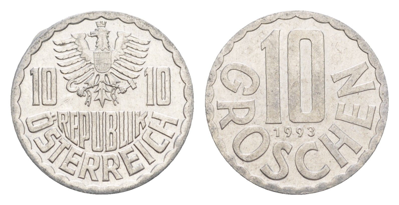 Австрия 10 грошей 1993 KM 2878 алюминий 4147-736