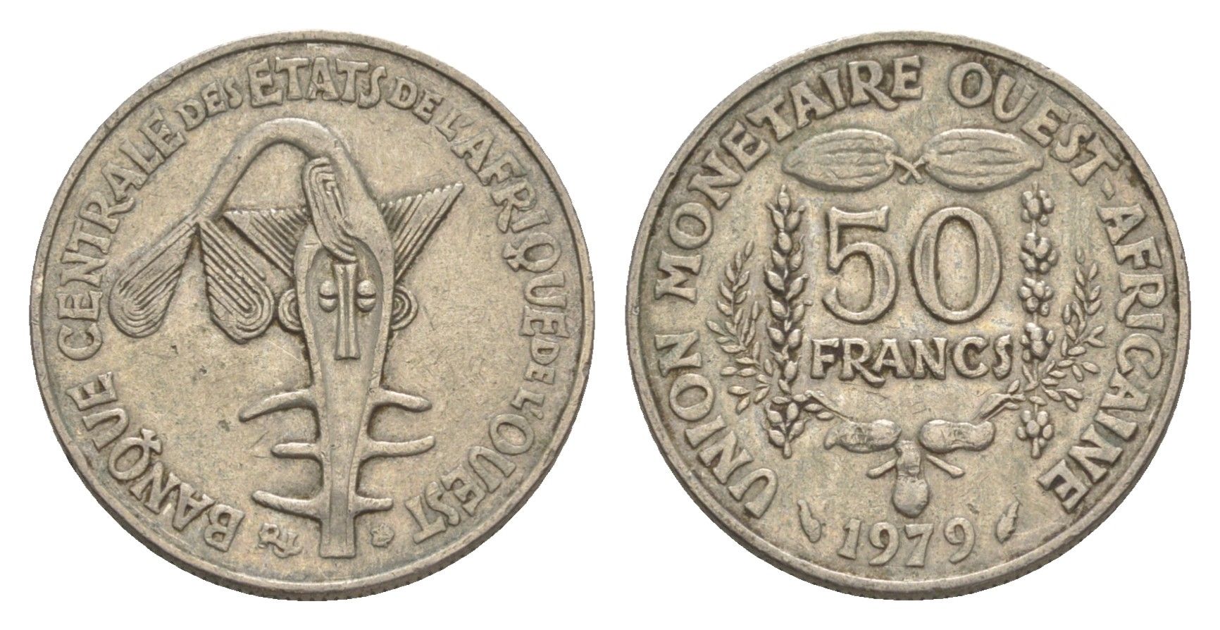 Западная Африка (BCEAO) 50 франков 1979 Центральный банк государств Западной Африки KM 6 медно-никель 4643-756