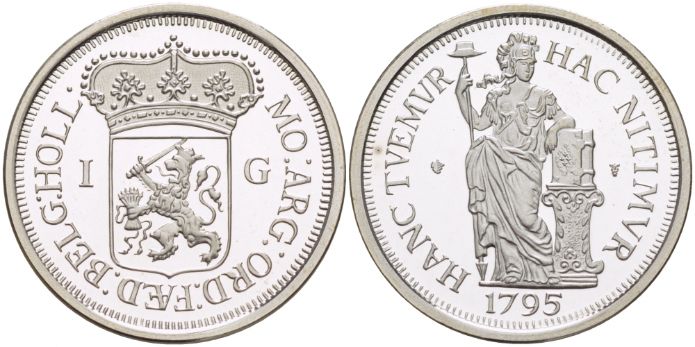 НИДЕРЛАНДЫ МЕДАЛЬ ND 1 ГУЛЬДЕН 1795 серебро PROOF 1082-1-54