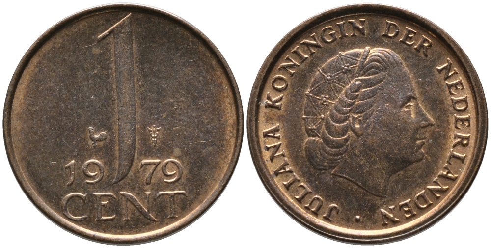 НИДЕРЛАНДЫ 1 ЦЕНТ 1979 ЮЛИАНА KM 180 бронза 96-1243
