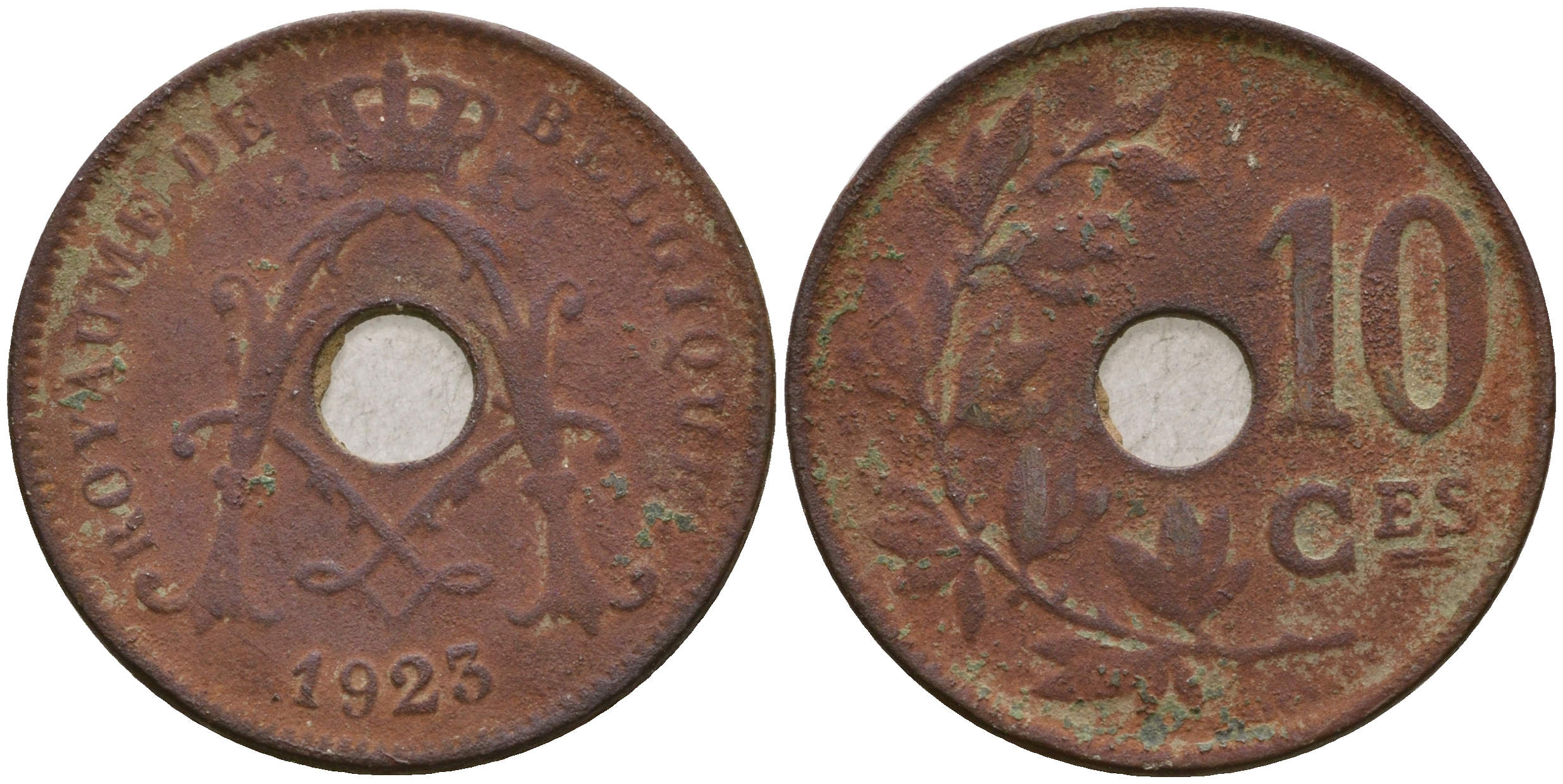 Бельгия 10 сантимов 1923 Belgique KM 85 медно-никель 87-412