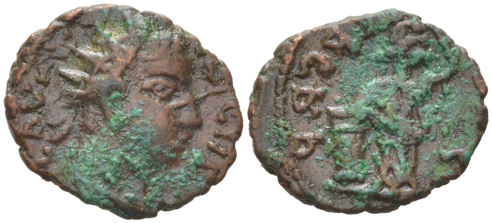 Римская Империя, императоры в Галлии антониниан 273 - 274 Тетрик II, локальная чеканка в Галлии RIC биллон 1073-24-92