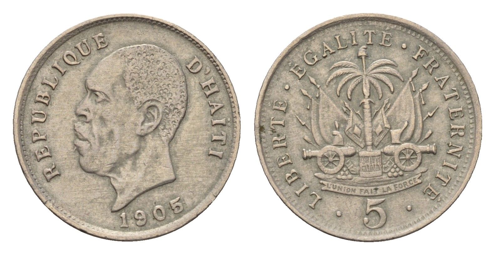 Гаити 5 сантимов 1905 KM 53 медно-никель 4147-333